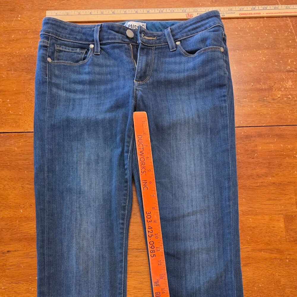 Paige Skyline Ankle Peg Jeans Women's 27 Blue Mid Rise Skinny Denim USA Stretch - Picture 3 of 10